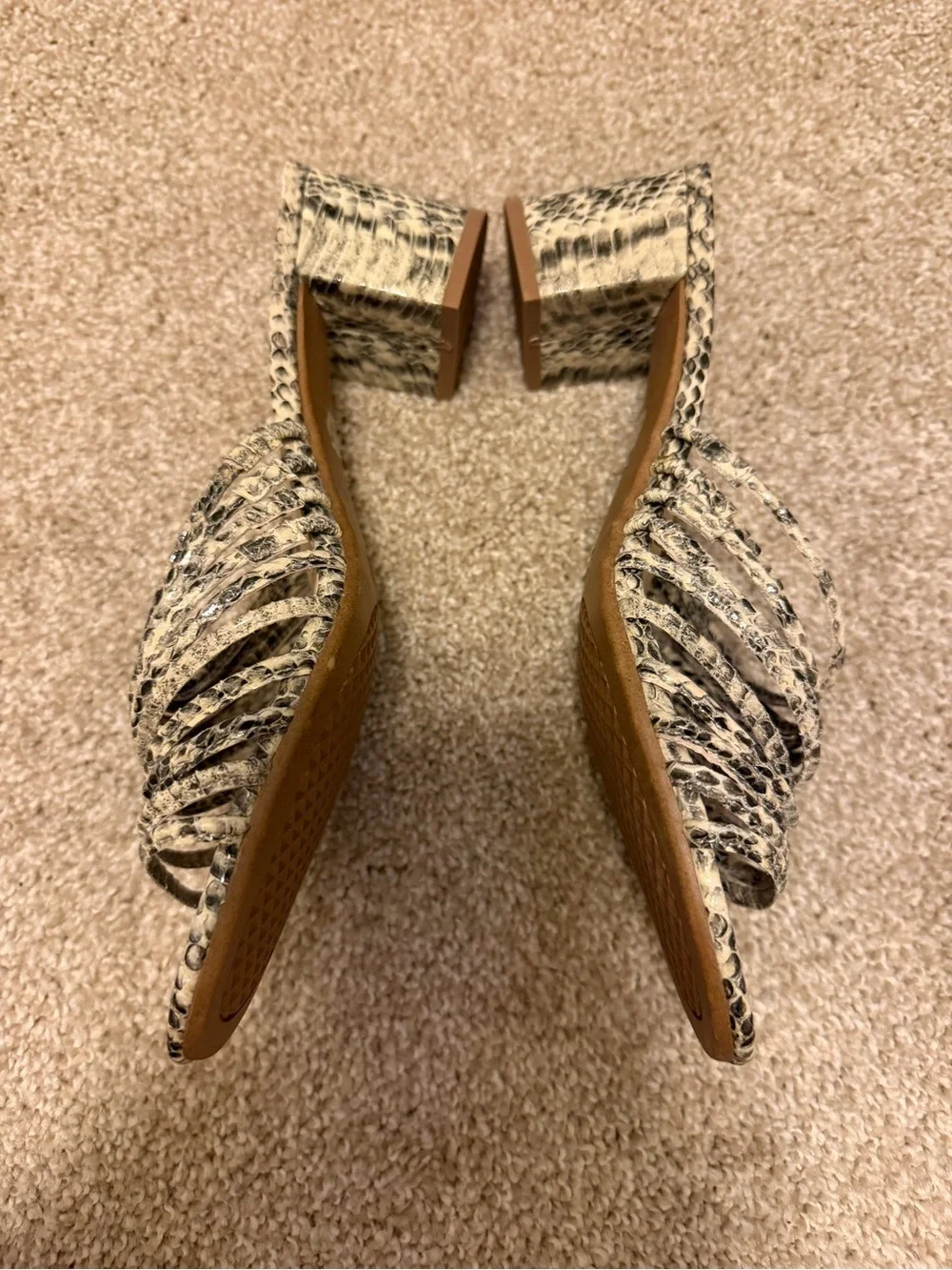 Aerosoles Heel Rest Faux Snakeskin slip on strappy sandals heels 11 NEW no box